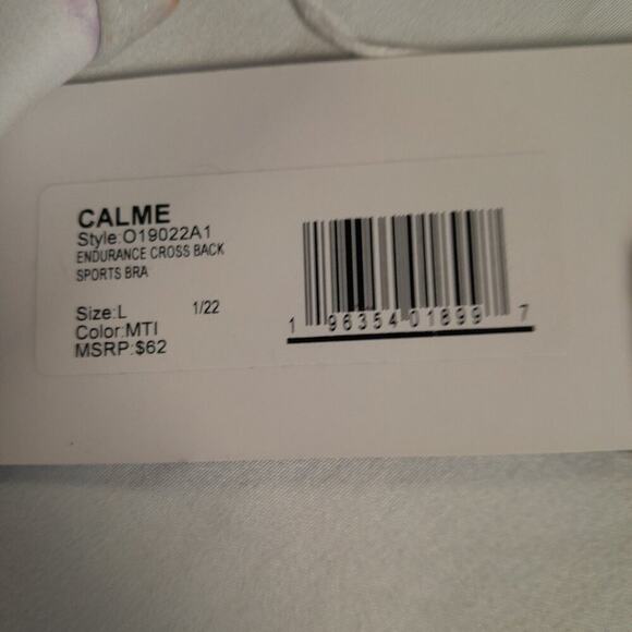 Calme by Johnny Was Marbled Sports Bra Women L NWT BohoChic Boho Athleisure Luxe - Picture 8 of 9